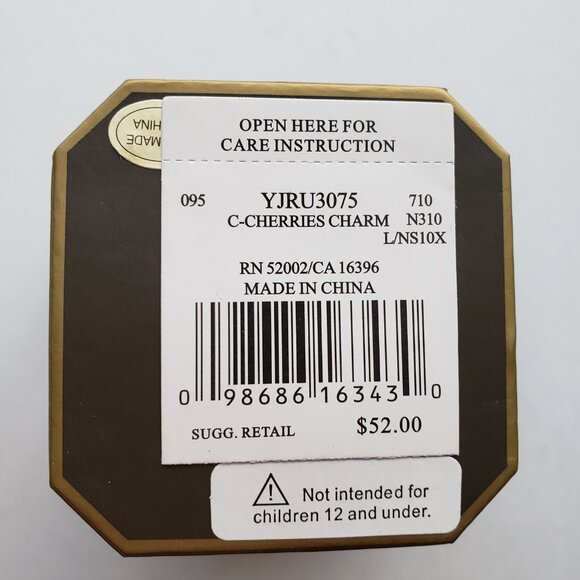 NWT Vintage Juicy Couture C_CHERRIES CHARM. - Picture 4 of 4